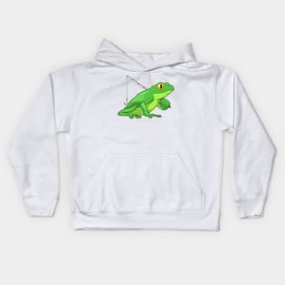 Frog Fisher Fishing rod Kids Hoodie